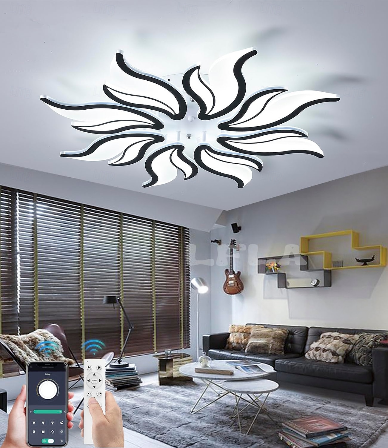 3-luz 5-luz 60/68/78/90/100 cm Regulável Design de Cluster Luzes de Tecto Metal Acrílico Multi Camadas Estilo Artístico Estilo Moderno Acabamentos Pintados Preto LED Moderno 110-120V 220-240V de 2026 por $292.19 –P9