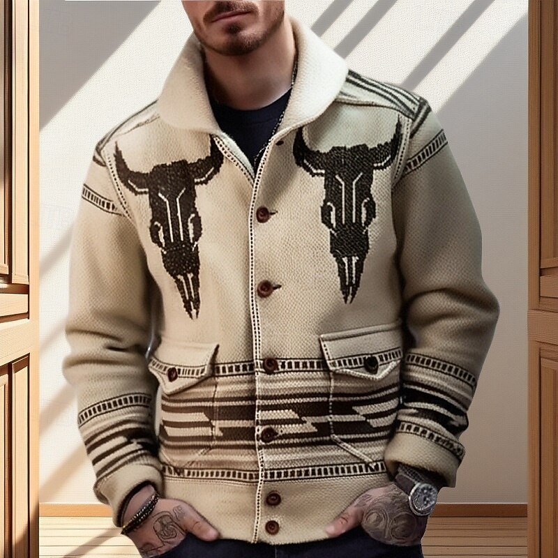 Hombre Pulóveres Chaqueta de Punto Suéter Fair Isle Estriado Tejer Tops regulares De Punto Plano Cuello Vuelto Vacaciones Moda Casual Ropa Cotidiana Ropa Otoño Primavera & Otoño Color Caquí M L XL 2026 - $45.99 –P1