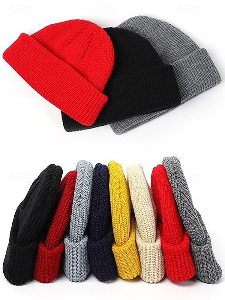 Férfi kötött sapka - puha és kényelmes, bordázott kialakítás, ideális téli és karácsonyi ajándéknak 2026 - $11.99 –P11