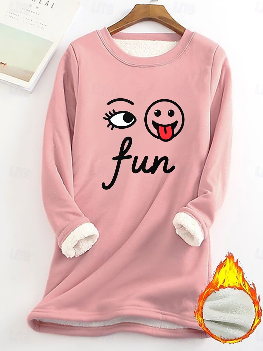 Pull-over pour femme, sweat-shirt graphique, chaud, décontracté, duveteux, manches longues, col rond, régulier, streetwear, décontracté, jaune, rose, rose foncé, bleu, gris, printemps, automne, hiver de 2025 ? $23.99 –P8