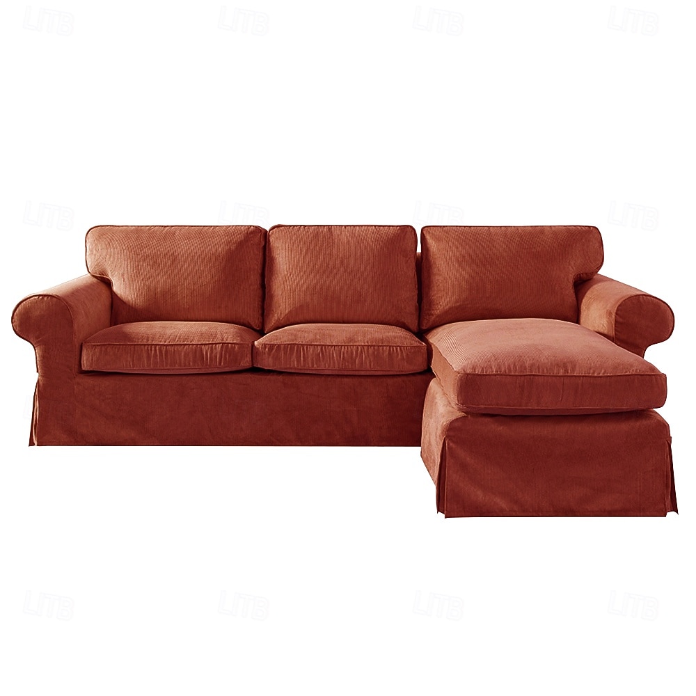 Divano a 3 posti Ektorp con fodera per chaise longue, fodera in velluto a coste trapuntato in tinta unita, resistente protezione antiscivolo per il soggiorno del 2025 a $348.39 –P10