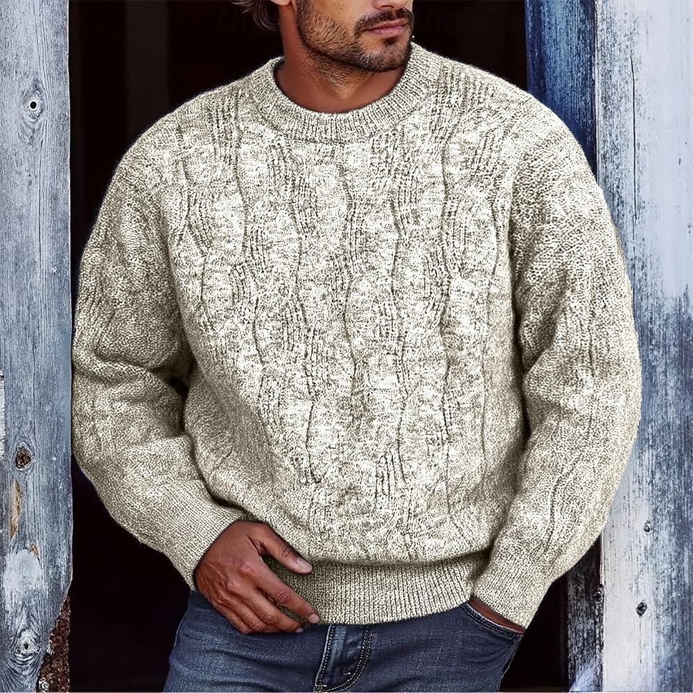 Herren Pullover Strickpullover Gerippt Stricken Normale Oberteile Gestrickt Einfach Rundhalsausschnitt Mode Basic Urlaub Alltagskleidung Bekleidung Herbst Winter Rote Grün M L XL 2026 - $53.99 –P7