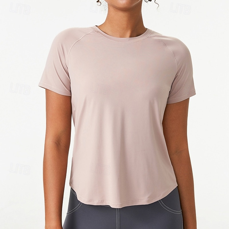 Dámské Jednobarevné Gymnastická košile Koşu Tişörtü Léto Jaro Podzim Síťka Krátký rukáv Oblečení na atletiku Rychleschnoucí Yumuşak Ter Emen Tělocvična Běh Cvičení Černá Světlá růžová Modrá sportovn 2026 - $64.99 –P15