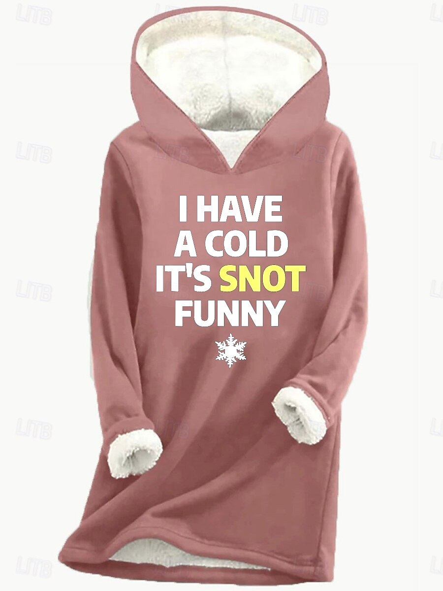 Naisten Pullover-huppari Kirjain Lämmin Vapaa-aika Sumea Pitkähihainen Hupullinen Tavalliset topit Kausaliteetti Urheilu Painettu Punastuvan vaaleanpunainen Sininen Harmaa Talvi 2025 - $29.99 –P3