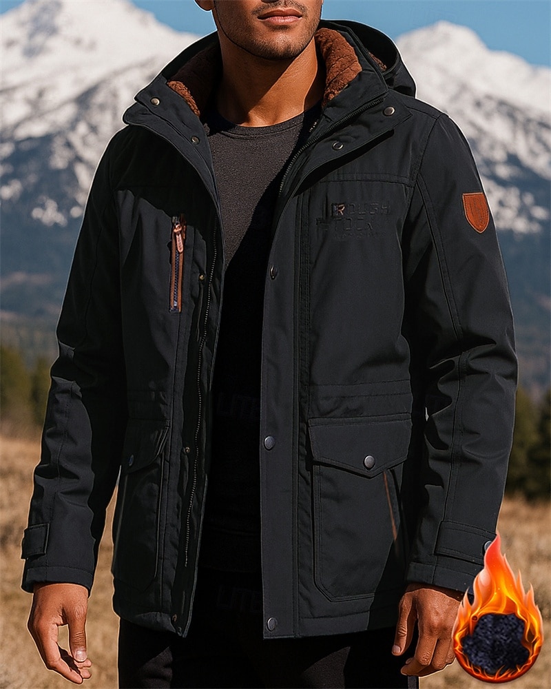 Per uomo Giacca con Cappuccio Giacca da escursionismo Giacca in pile da escursionismo Cotone Inverno All'aperto Calore Termico Antivento Giacche in pile Caccia Arrampicata Campeggio / Escursionismo del 2025 a $63.99 –P5