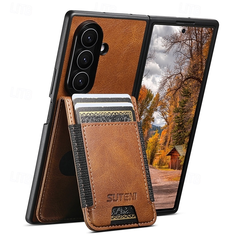 телефон Кейс для Назначение SSamsung Galaxy Z-образный сгиб 7 Z-сгиб 6 Z Fold 5 Кошелек для карт Полная защита тела Защита от удара Ретро ТПУ Кожа PU 2025 - $18.99 –P10