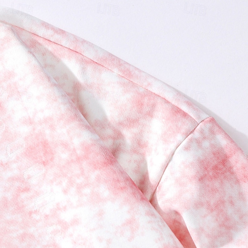 Herren Sweatshirt Trainingsanzug Outfit-Set Rundhalsausschnitt Outdoor Täglich Sport Kordelzug Tasche Druck Schwarz Weiß Rosa Polyester Sportkleidung Mode Streetwear Frühling 2025 - €59.58 –P10