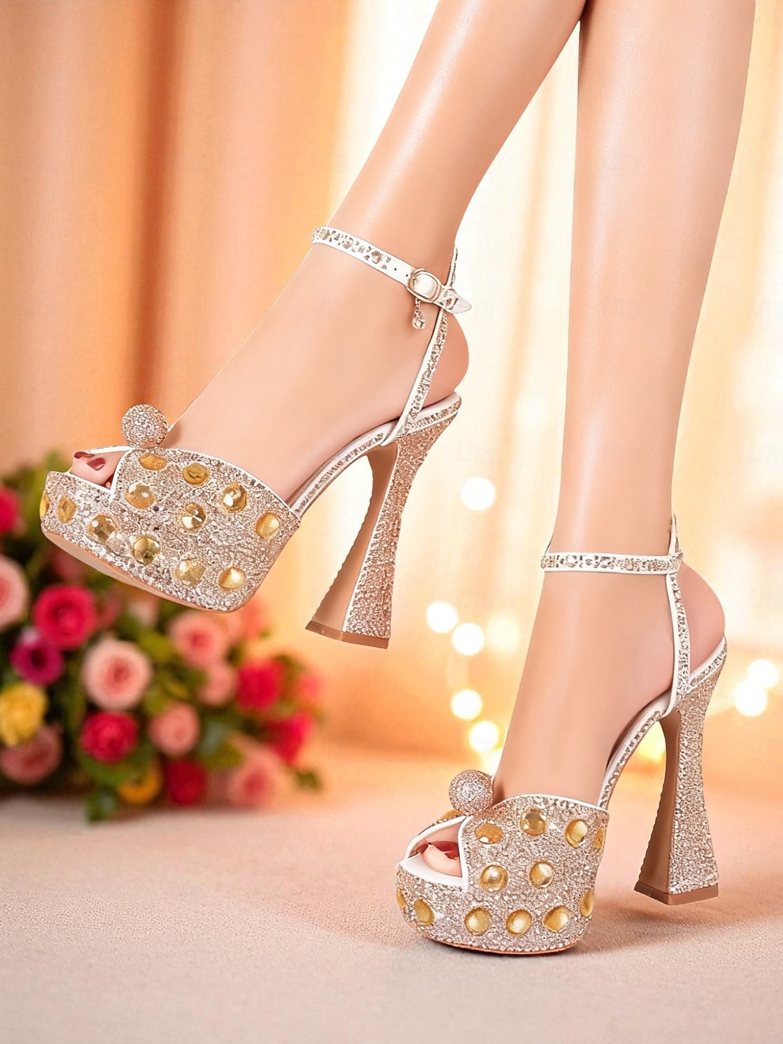Women's Rhinestone Platform High Heel Sandals with Matching Clutch - Sparkly Formal Dress Shoes for Cocktail Parties, Weddings and Elegant Events 2026 - $119.99 –P2