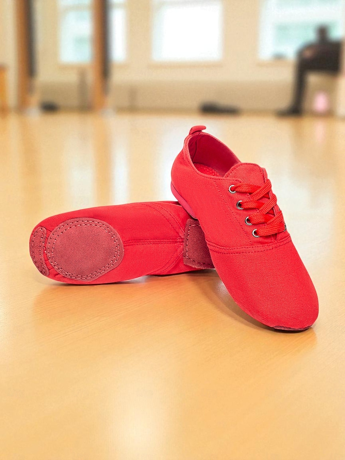 Women's Green Canvas Lace-Up Jazz Shoes - Lightweight Soft Sole Dance Sneakers for Practice and Stage Performance 2026 - $14.99 –P4