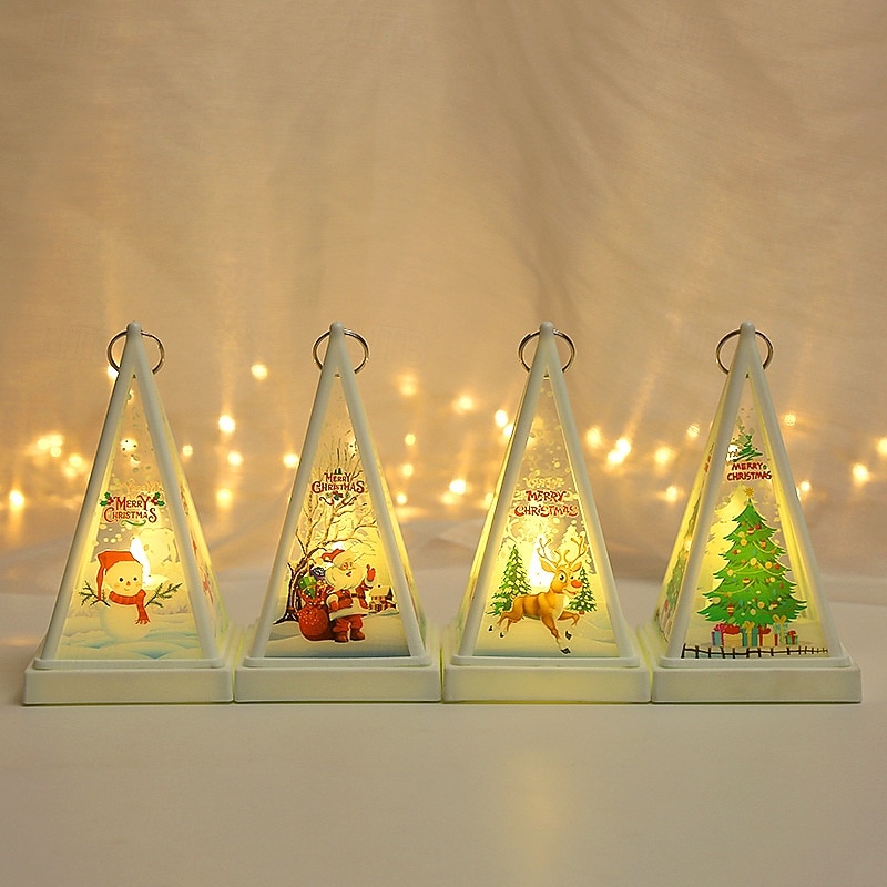1 Pc 17 * 9.5CM Christmas LED electronic candle light, hand-held lantern pendant light, indoor and outdoor gathering table decoration light, small night light, AAA battery 2025 - CAD $6.99 –P2