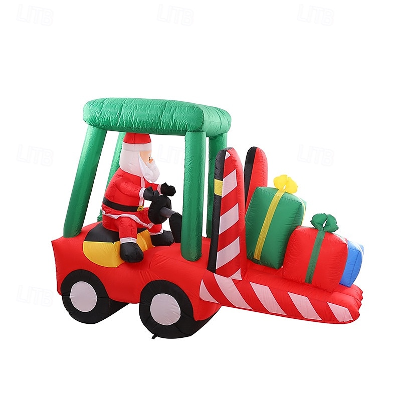 Babbo Natale guida un carrello elevatore con striscia luminosa a LED, modello gonfiabile impermeabile, festa in giardino al chiuso e all'aperto, decorazioni luminose per l'atmosfera festiva, spina del 2025 a $85.99 –P3