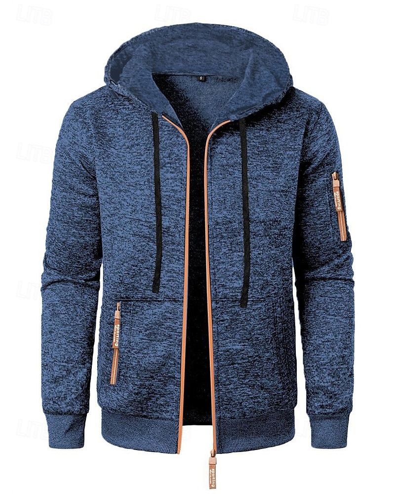 Herren Freizeitjacke Pullover Mantel Urlaub Täglich Warm Tasche Herbst Winter Einfach Mode Klassisch Mit Kapuze Regulär Schwarz Marineblau Blau Dunkelgray Jacken 2025 - $19.49 –P6