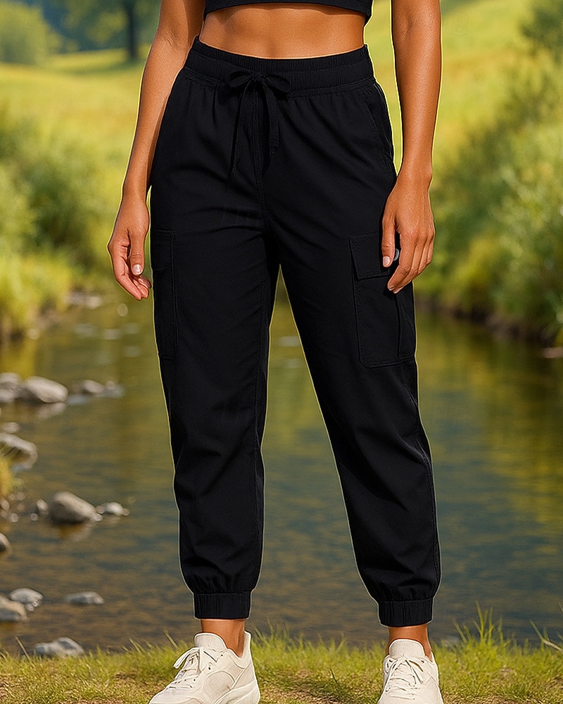 Жен. Брюки карго Штаны для туризма и прогулок Весна Осень На открытом воздухе Стандартный Быстровысыхающий Нижняя часть Карман Черный Розовый Отдых и Туризм Бег S M L XL XXL 2026 - $34.99 –P2