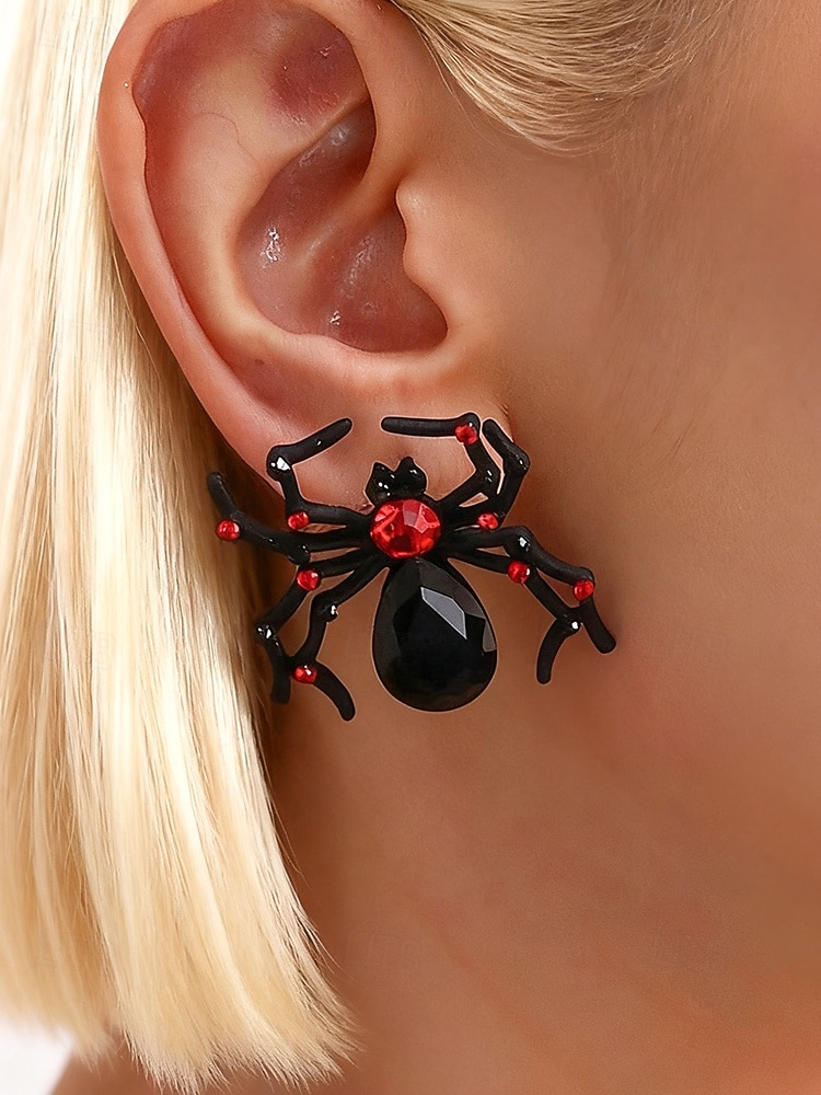 2025年 女性用ハロウィンスパイダー＆コウモリドロップイヤリング - コスチュームパーティー、コスプレ、ナイトウェアに最適なゴシックパンク合金製ダングルジュエリー  コレクション – $7.99 –P2