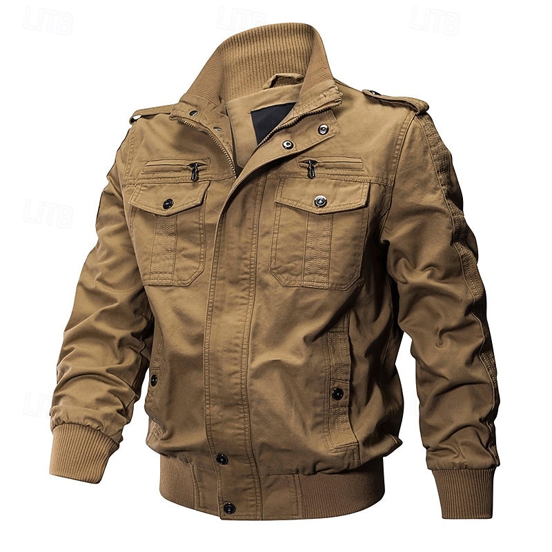 Per uomo Giacca utility Giacca Cargo Giacca Casual Vacanza Quotidiano Resistente all'usura Tasca Primavera Autunno Mimetico Moda Classico Bavero Regolare Nero Verde Cachi Verde militare Giacca del 2026 a $50.99 –P11