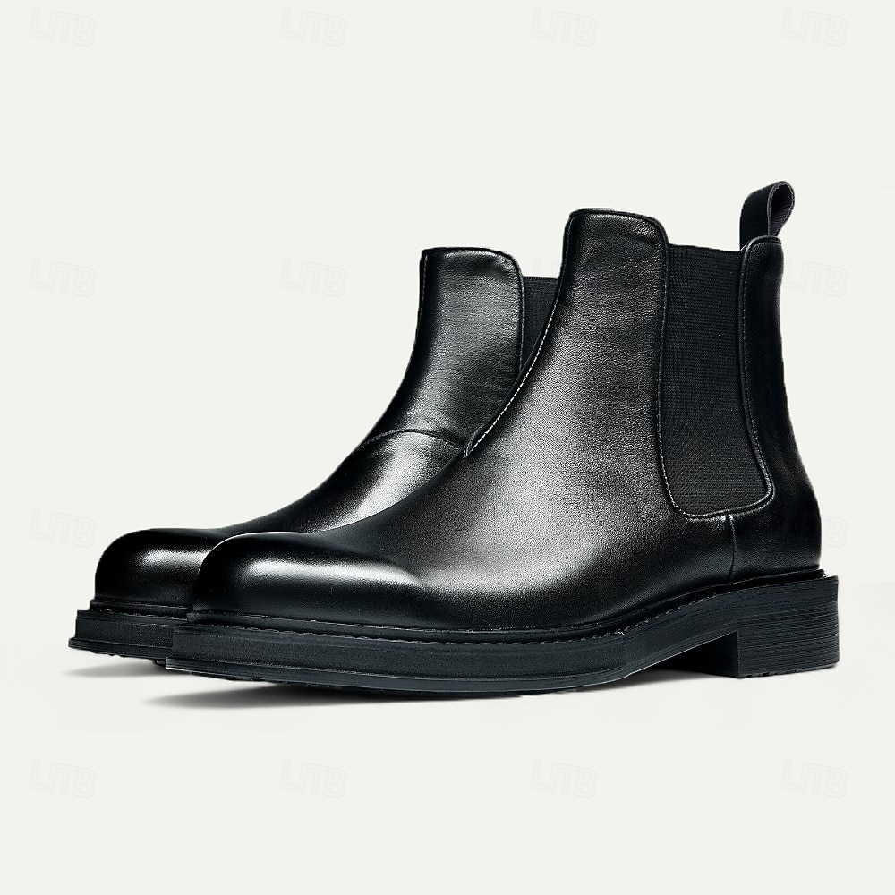 Bottines Chelsea noires pour hommes, bottines classiques à enfiler pour hommes d'affaires, fêtes et occasions formelles de 2025 ? $129.99 –P1