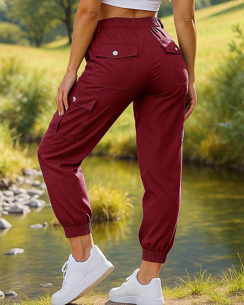 Жен. Брюки карго Штаны для туризма и прогулок Весна Осень На открытом воздухе Стандартный Быстровысыхающий Нижняя часть Карман Черный Розовый Отдых и Туризм Бег S M L XL XXL 2026 - $34.99 –P5