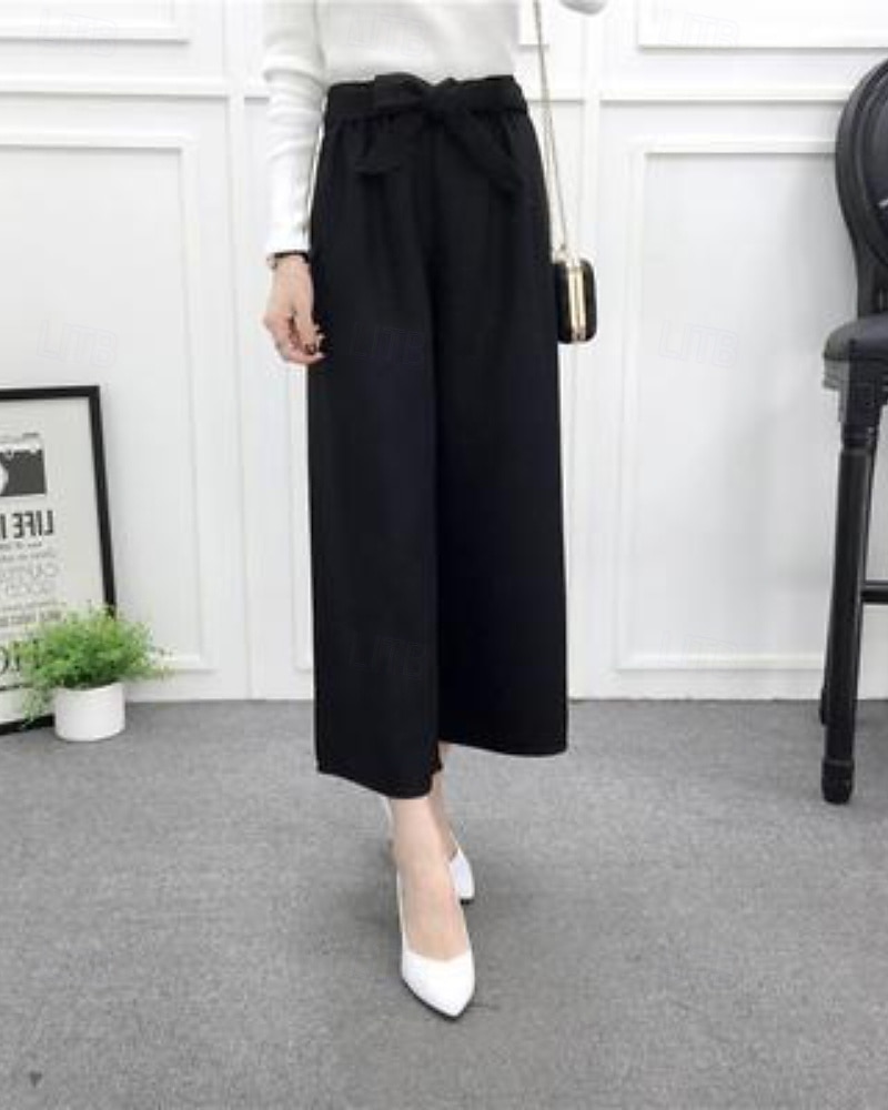 Per donna Chinos Dritto Streetwear Casual Lunghezza alla caviglia Vita media Semplice Elastico in vita Confortevole Micro-elastico All'aperto Uscire Weekend Grigio chiaro Grigio scuro Nero Autunno del 2025 a $24.99 –P1