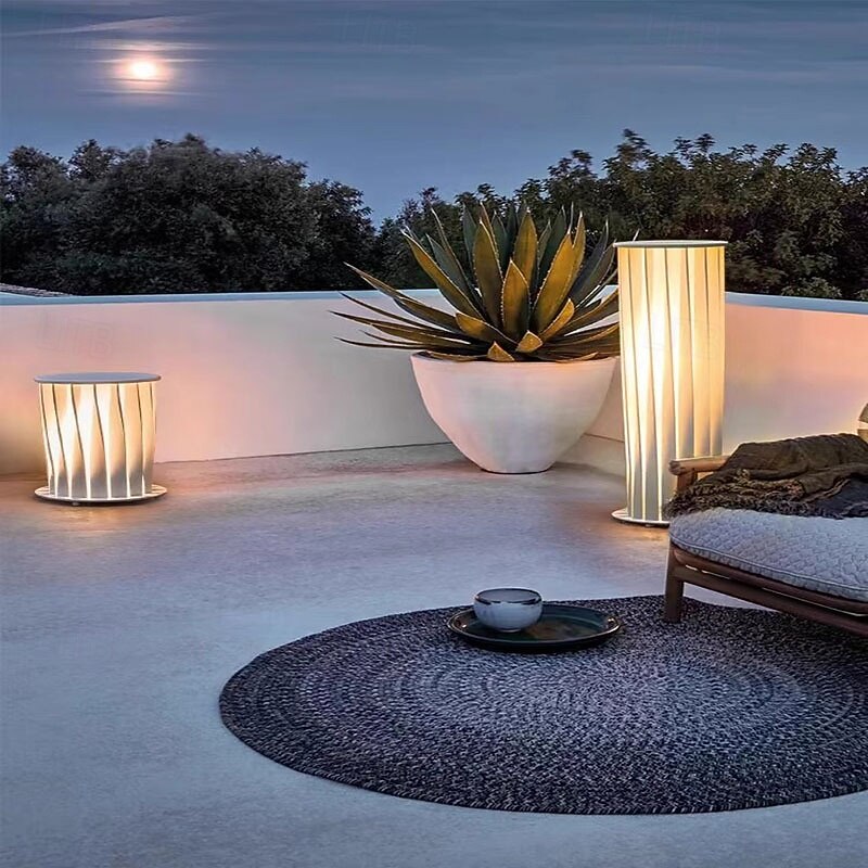 Lanterne métallique torsadée à LED, imperméable, blanche, moderne, éclairage de pelouse de 2026 ? $282.99 –P4