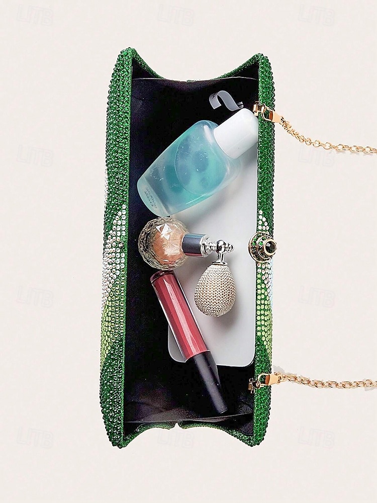 pochette da sera in cristallo da donna con tracolla a catena, borsa di lusso con strass in opzioni multicolore, elegante borsa per matrimoni, cocktail party ed eventi formali del 2026 a $46.99 –P8