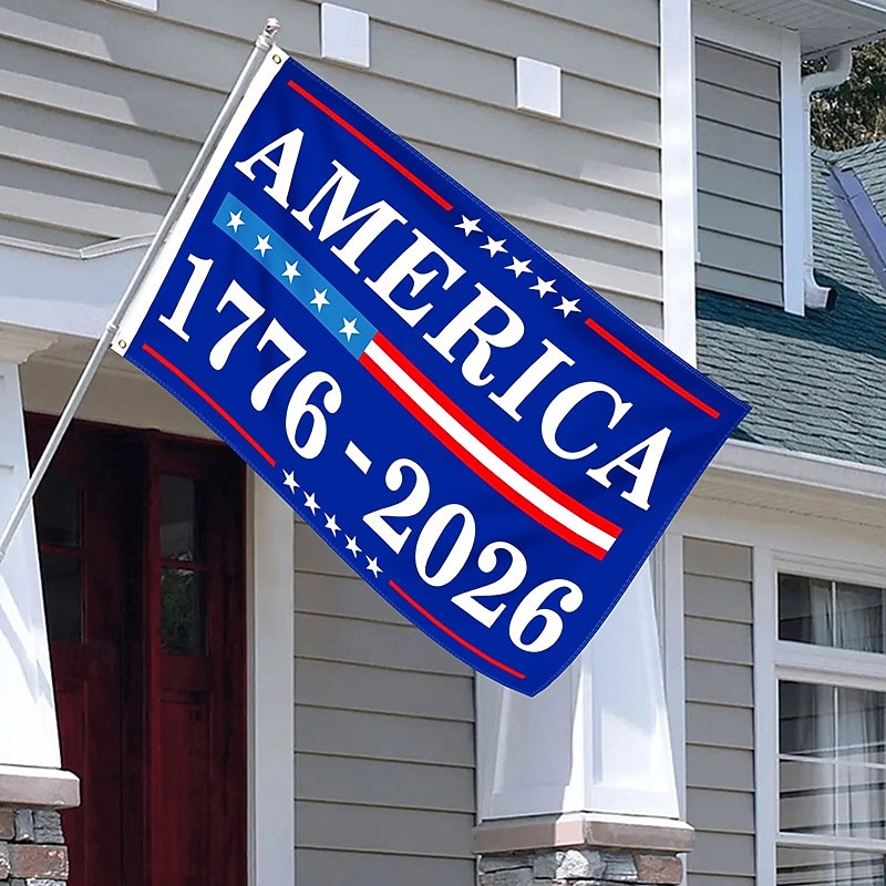 Vlajka k 250. výročí USA 1776-2026, 3x5 stop, vlastenecký americký venkovní dekorační banner na dvůr, zahradu, dům nebo oslavu Dne nezávislosti. 2026 - $18.99 –P4