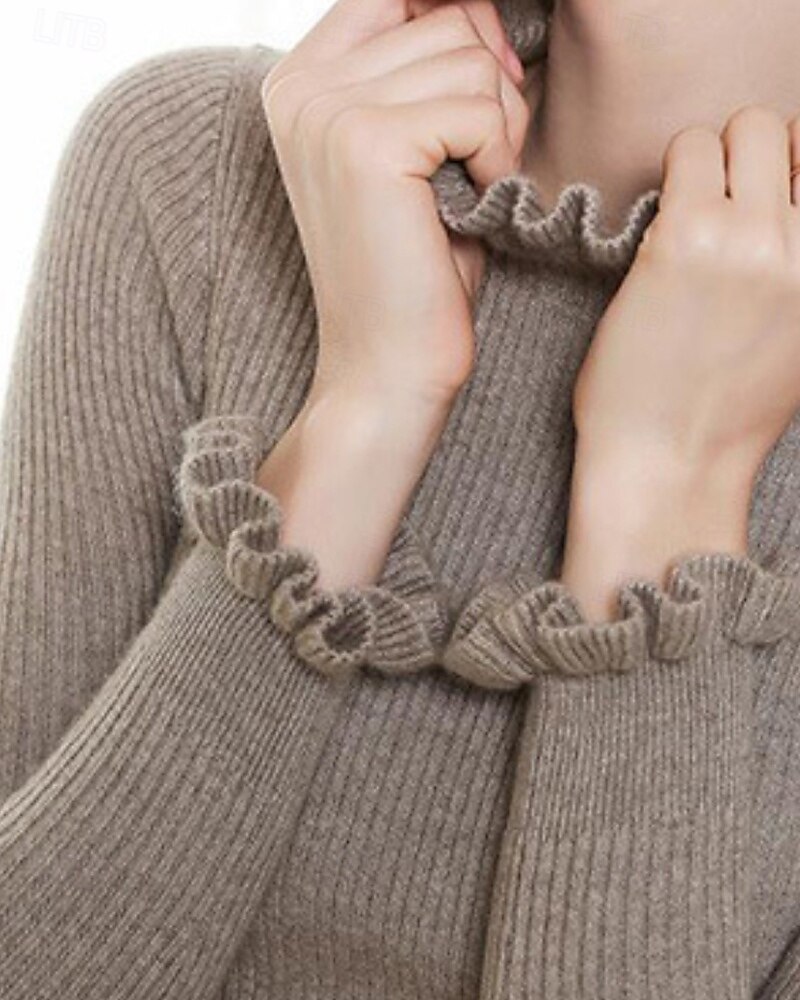 Pentru femei Pulover Plover Șic Stradă Casual Culoare solidă Guler Pe Gât Tricotat Manșon Lung Topuri obișnuite Tricotat Zilnic Ieșire Sfârșit de săptămână Negru Alb Toamnă Iarnă 2025 - $25.99 –P4