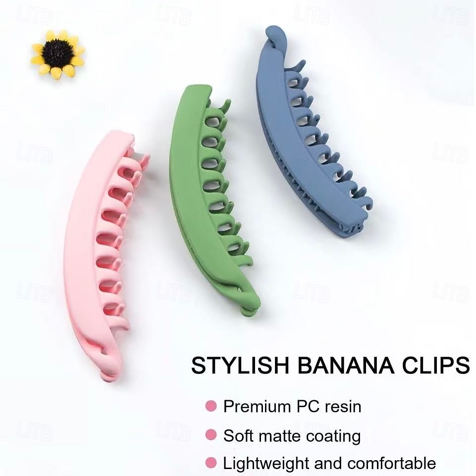 6-pakning store bananhårspenner sklisikker hestehaleholder for kvinner og jenter i koreansk stil, tykk halvmåneformet hårspenne for hverdagsbruk 2026 - $12.99 –P7