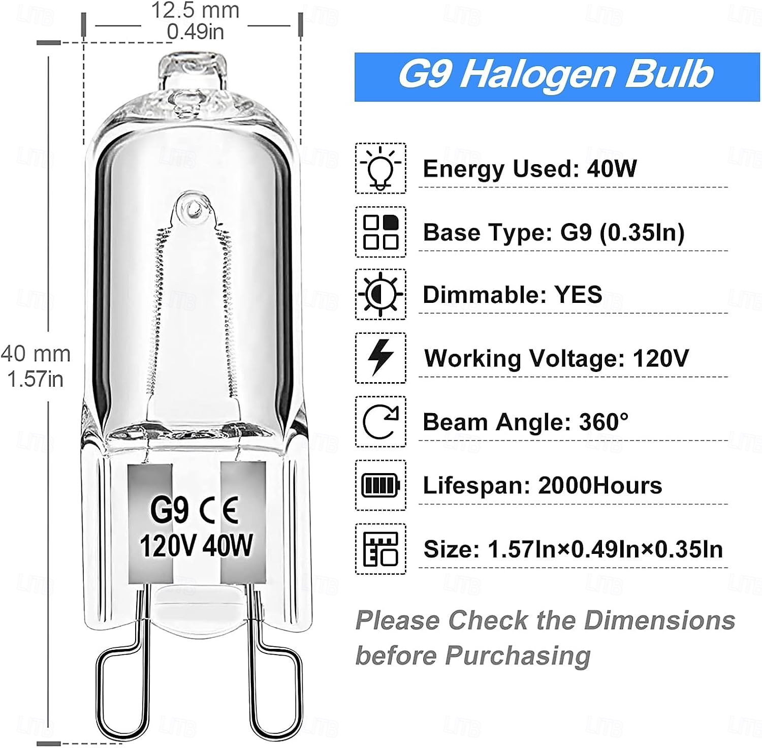 2025年 G9ハロゲン電球 2ピン口金 JCタイプ 120V T4 バイピン 40W キセノン小型電球 シャンデリア ペンダント キャビネットライト用 温白色 2700K 調光可能  コレクション – $13.49 –P3