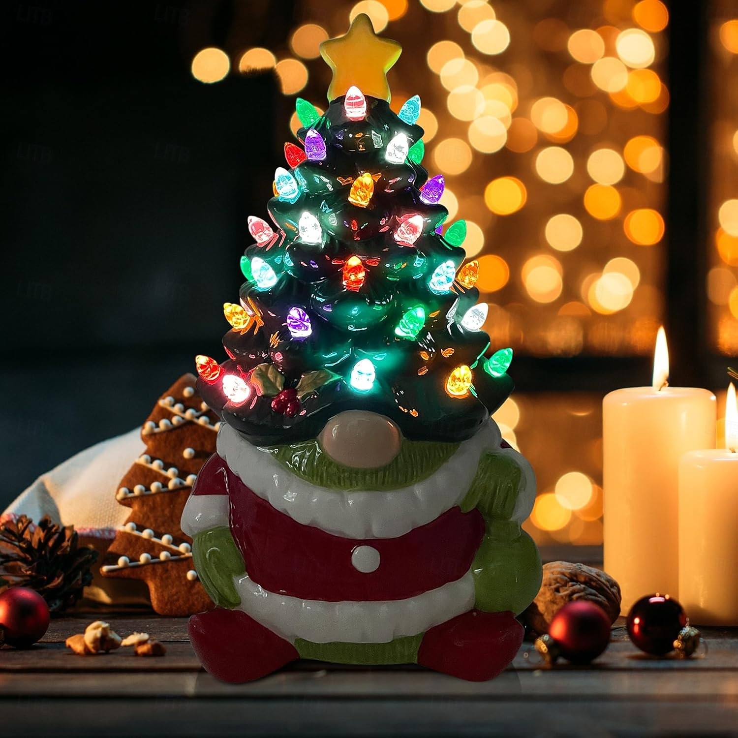 Albero di Natale nano in resina a LED con piccola foglia, luce per interni, camera da letto, studio, sala da pranzo, luce decorativa da tavolo, luce pendente, prop, batteria AAA, scatola da 8,6 * 4,7 del 2025 a $20.99 –P6