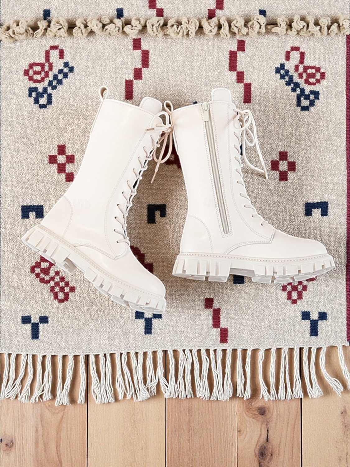 נעלי תחפושת כוכבת פופ בהשראת איידול קוריאני - מגפיים אופנתיים לבנים וחומים לבנות בסגנון קז'ואל ורחוב 2026 - $34.99 –P4