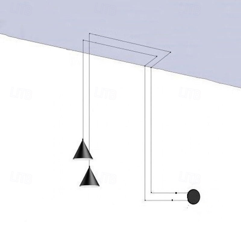 2 lumières 20 cm Conception unique Conception de l'île Lampe suspendue Métal Finitions Peintes Moderne Style nordique 85-265V de 2025 ? $101.99 –P8