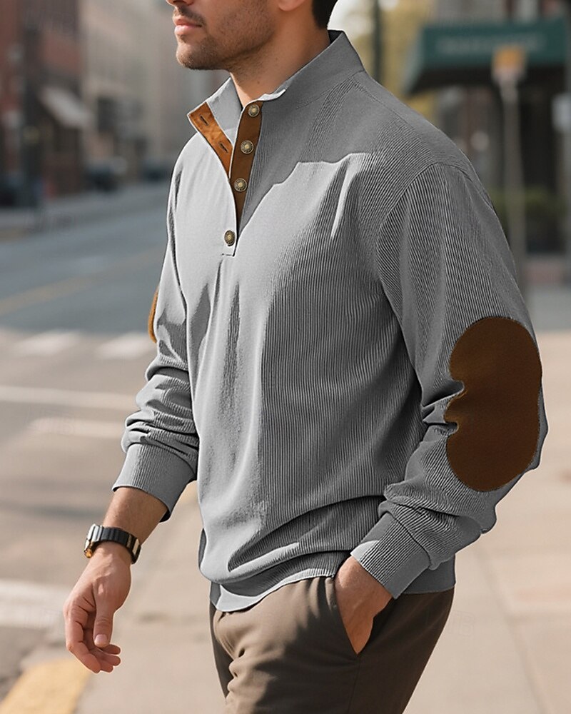 Homens Moletom Preto Verde Claro Verde Tropa Azul Marinha Azul Henley Bloco de cor Patchwork Desportos e Ar livre Diário Feriado Poliéster Roupa de rua Básico Casual Primavera Outono Roupa Moletons de 2025 por $24.99 –P14