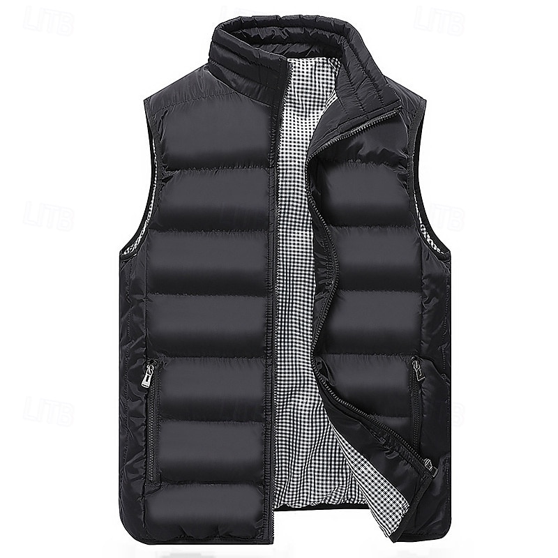 Ανδρικά Γιλέκο Puffer Veste Gilet Διακοπές Καθημερινά Ημερομηνία Μοντέρνα Καθημερινό Φθινόπωρο Χειμώνας Τσέπη Πολυεστέρας Διατηρείτε Ζεστό Άνετο Συμπαγές Χρώμα Φερμουάρ Όρθιος Γιακάς Κανονικό 2026 - $29.99 –P2
