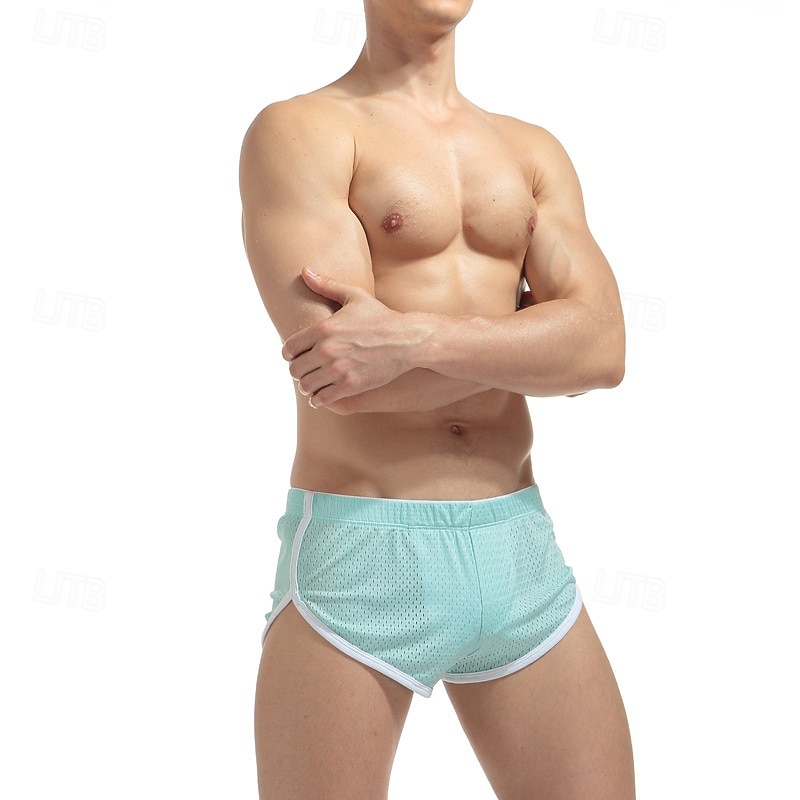 Hombre Ropa interior deportiva Boxers Cortos Malla Prendas de abajo Gimnasia Ropa Deportiva Ejercicio Verano Primavera Transpirable Gimnasio Rutina de ejercicio Corriendo Ajuste regular Ropa de 2026 - $11.49 –P6