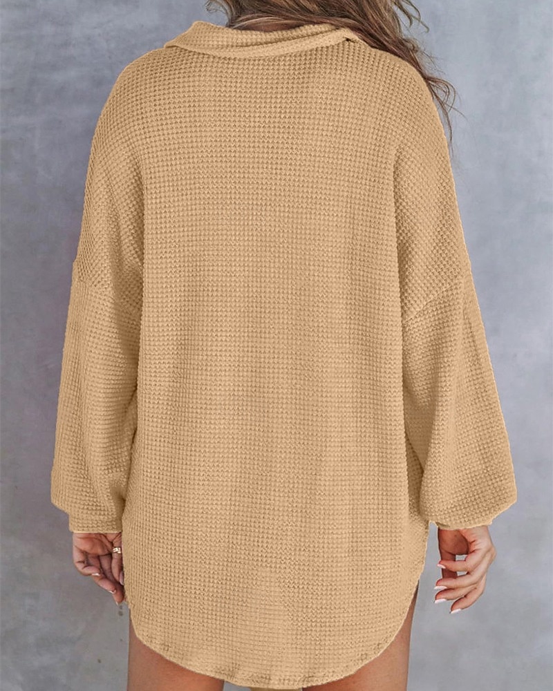 Per donna Felpa Maglione Quotidiano Elegante Casual Tinta unica A Coste Scollo a V Bottoni Lavorato a maglia Manica Lunga Top Regolari Maglia Quotidiano Ferie Uscire Bianco Rosa Autunno Inverno del 2026 a $22.99 –P4