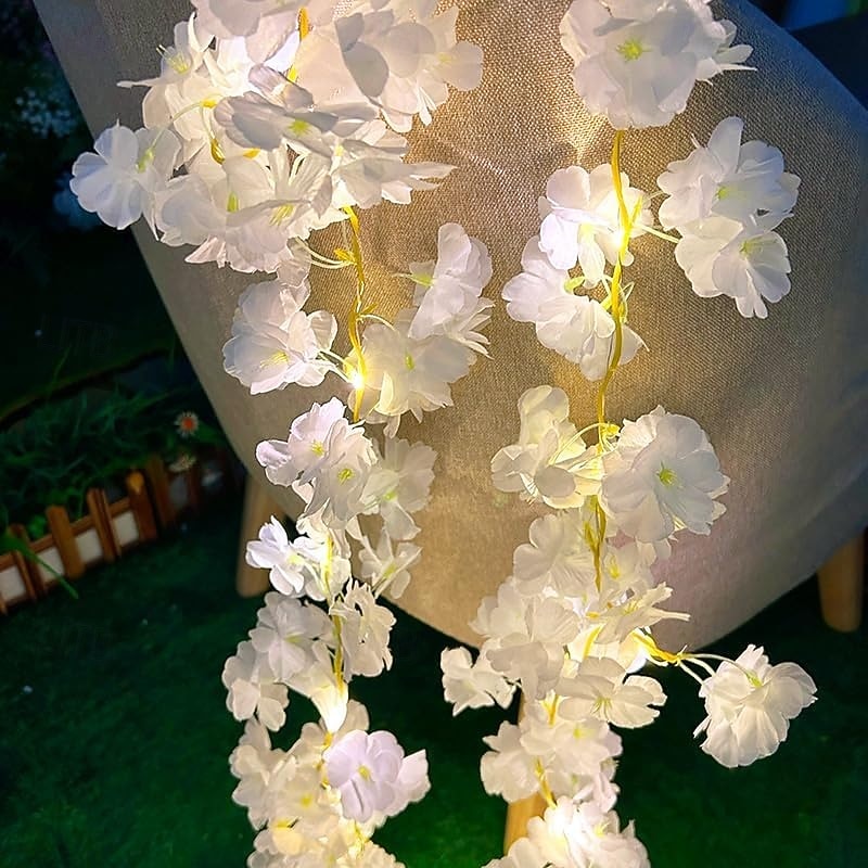 luci di corda di rattan con fiori di ciliegio – luci fatate alimentate a batteria per matrimoni, feste e decorazioni per la stanza del 2025 a $11.49 –P4