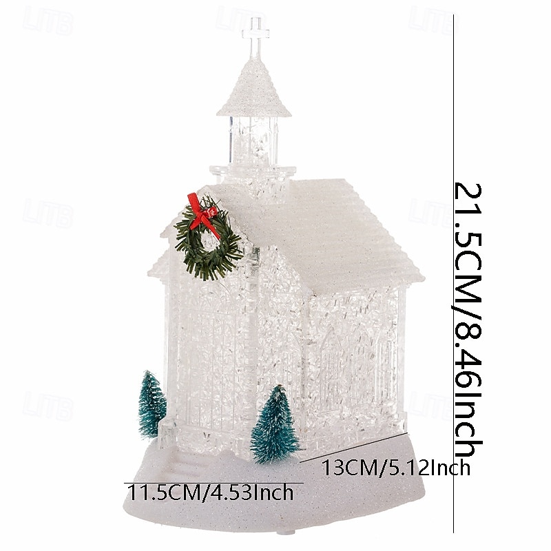 Christmas Transparent House LED Wind Light Indoor Bedroom Living Room Dining Room Study Room Church Desktop Decorative Light Pendant Light AAA Battery Box 21.5CM/8.46Inch 2025 - CAD $16.99 –P7