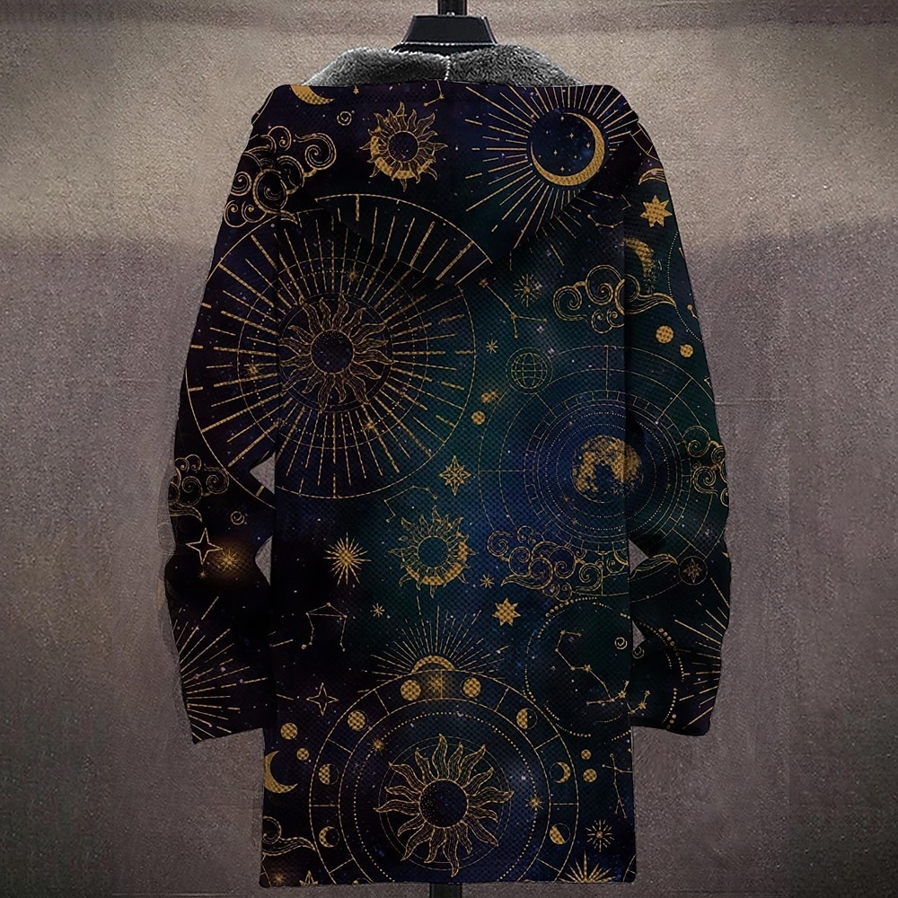 Ανδρικά Βίκινγκ Χειμερινό παλτό Μπουφάν fleece Παλτό Διατηρείτε Ζεστό Άνετο Βίντατζ Causal Καθημερινά Ρούχα Φερμουάρ Τσέπη 3D εκτύπωση Φθινόπωρο Χειμώνας Με Κουκούλα Μακρυμάνικο Μαύρο 2026 - $56.99 –P2