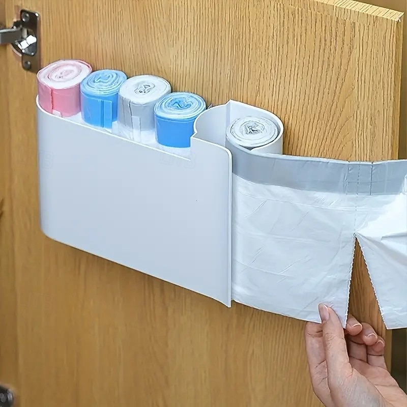 Müllbeutel-Organizer zur Wandmontage mit transparentem Fenster – Aufbewahrungsbox aus ABS-Kunststoff mit zwei Fächern für Küchenschränke, platzsparender Halter für Zuhause & Büro 2026 - $12.49 –P2