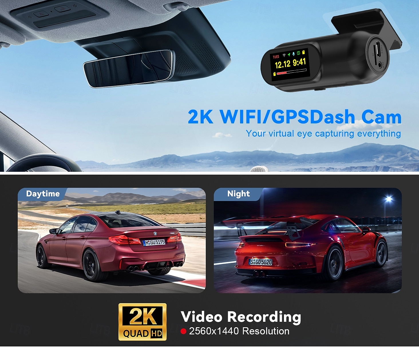 V40 1440P Boot automatic recording Car DVR 120 Degree Wide Angle CMOS 2 inch IPS Dash Cam with Night Vision / Loop recording / Loop-cycle Recording No Car Recorder 2025 - $42.99 –P2
