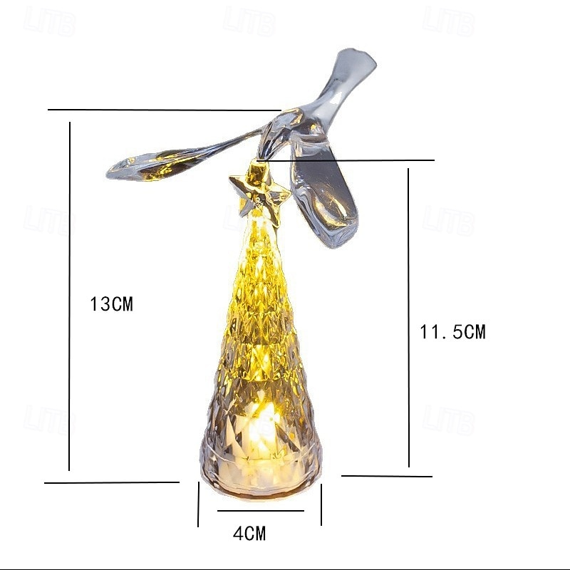 1 Pc 13CM Christmas decoration mini luminous crystal flying bird Christmas tree LED night light desktop decoration ornament light AG10 * 3 battery 2025 - CAD $3.99 –P6