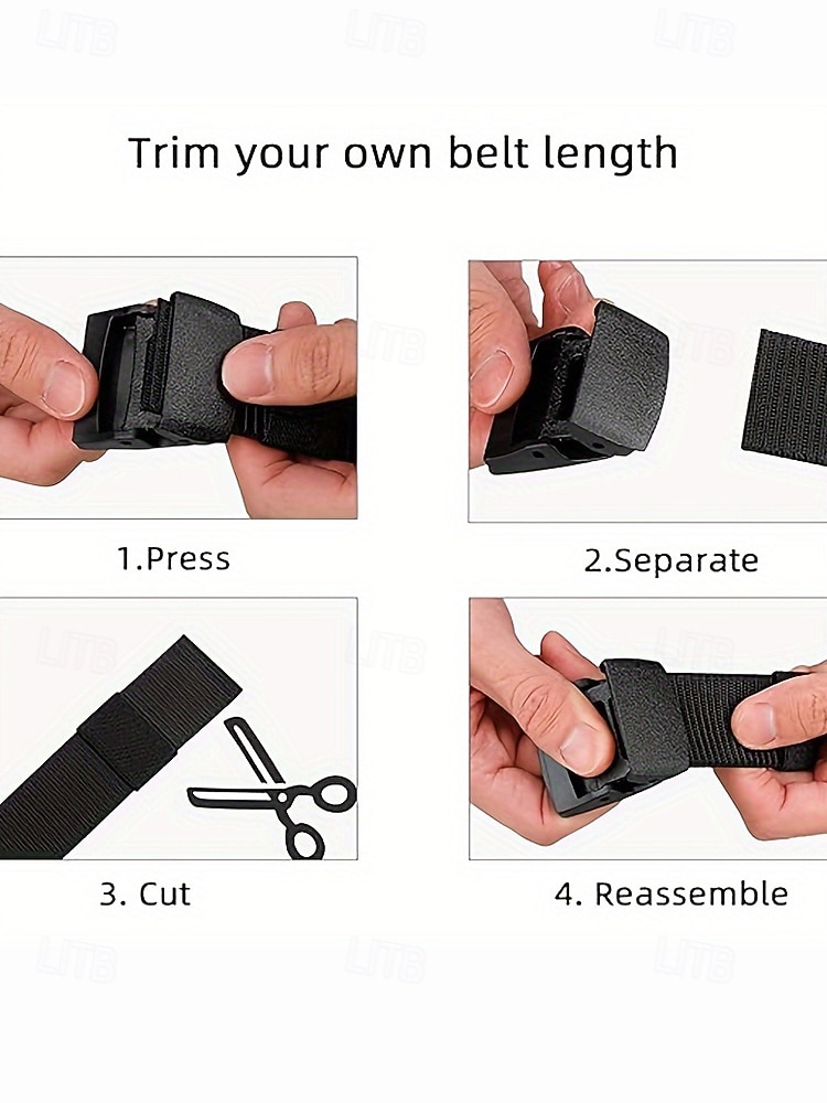 2026年 メンズナイロンタクティカルベルト - アウトドア、仕事、カジュアルウェアに最適な、耐久性のあるバックル付きの調節可能な軽量ミリタリースタイルのウェビングベルト  コレクション – $9.99 –P8