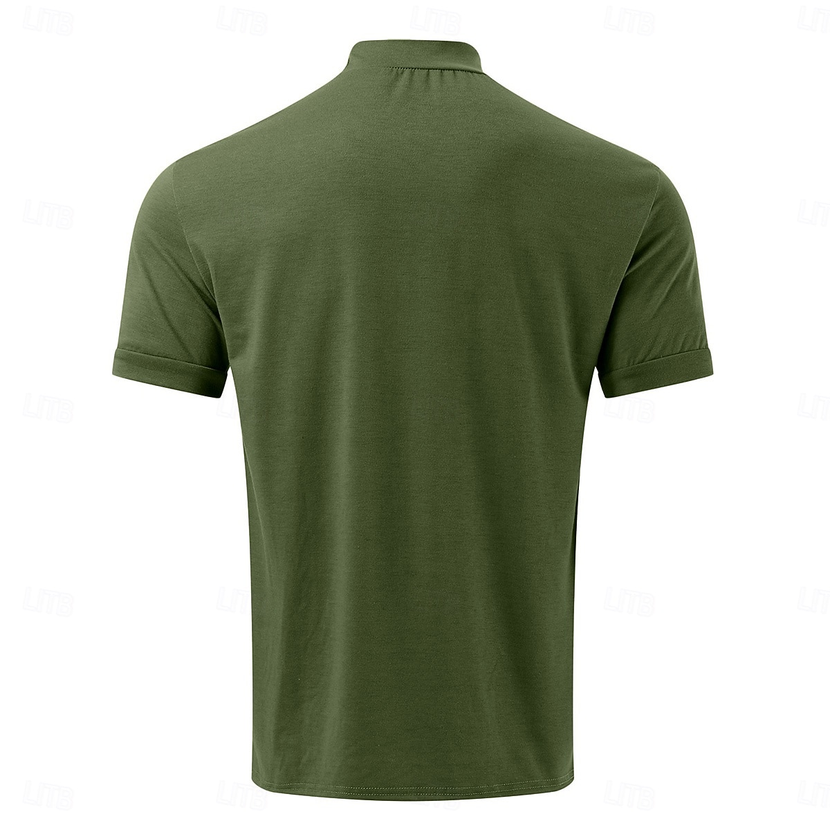 Men's T Shirt Tee Top Mock Turtleneck Short Sleeve Turtleneck Summer Spring Solid Color Classic Light Brown Top Tee for Men 2026 - $16.49 –P7