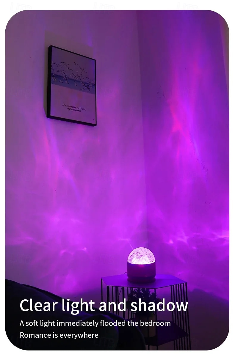 USB LED Projector Night Light Aurora Starry Sky Water Ripple Dynamic Atmosphere Lamp for Bedroom Living Room Decor Holiday Valentine's Day Gift 2026 - $18.99 –P2