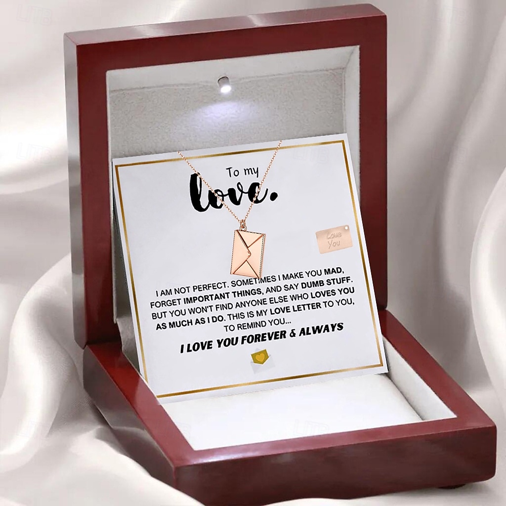 To My Love Necklace, Christmas Gift for Couple Romantic Jewelry with Message Card Box, Anniversary Present, Valentine Day Gift for Girlfriend, Boyfriend, Husband, Wife 2026 - $25.64 –P6
