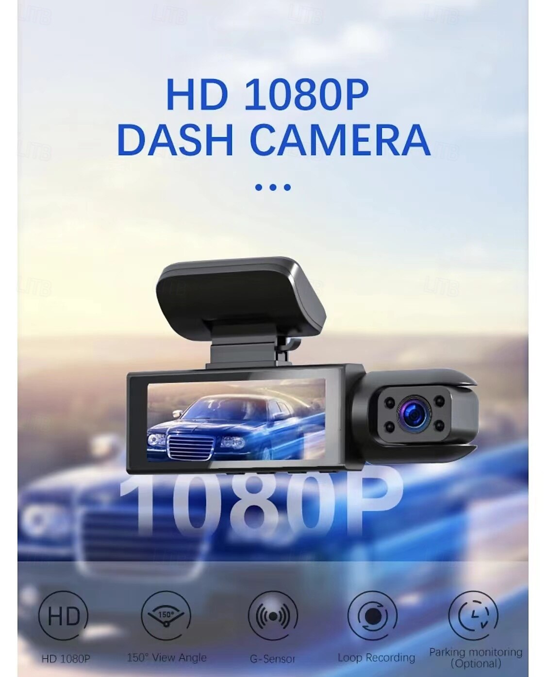 2025年 3.16インチHDスクリーンと32Gメモリカードを備えた1080p HDデュアルカメラダッシュカム  コレクション – $43.99 –P5