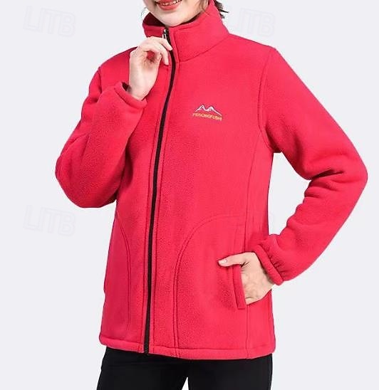 Veste polaire Femmes Top manche longue Col montant Doux Chaud Avec Poches Salle de sport Course Fitness Des sports Tenues de Sport Noir Rouge de 2026 ? $13.99 –P5