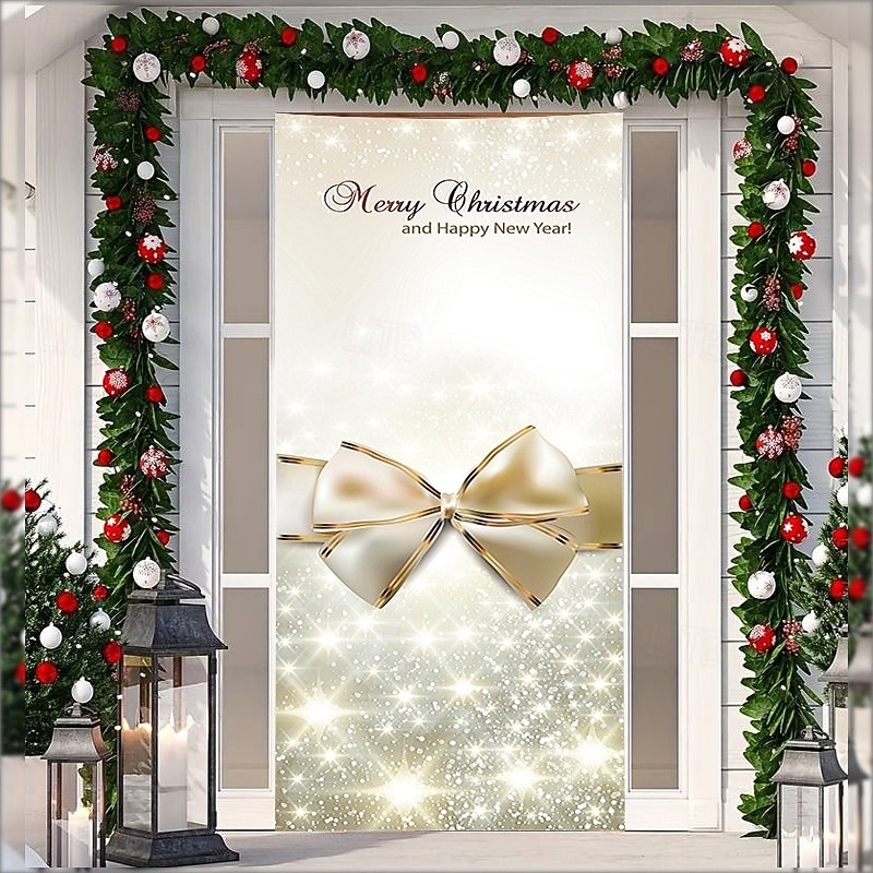 Housse De Porte élastique Pour Noël Et Halloween 2025 - Décoration Double Face 91x203 Cm