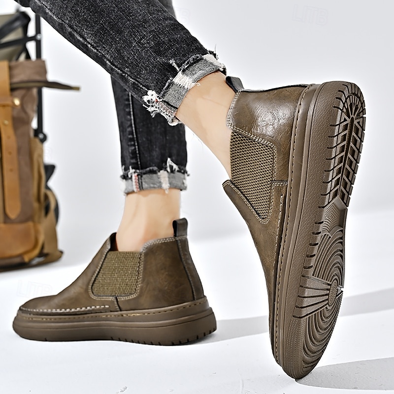 Baskets Chelsea grises à enfiler pour homme – Mocassins décontractés à tige basse avec empiècements latéraux élastiques pour un usage quotidien, les déplacements et les tenues décontractées de 2025 ? $54.99 –P5