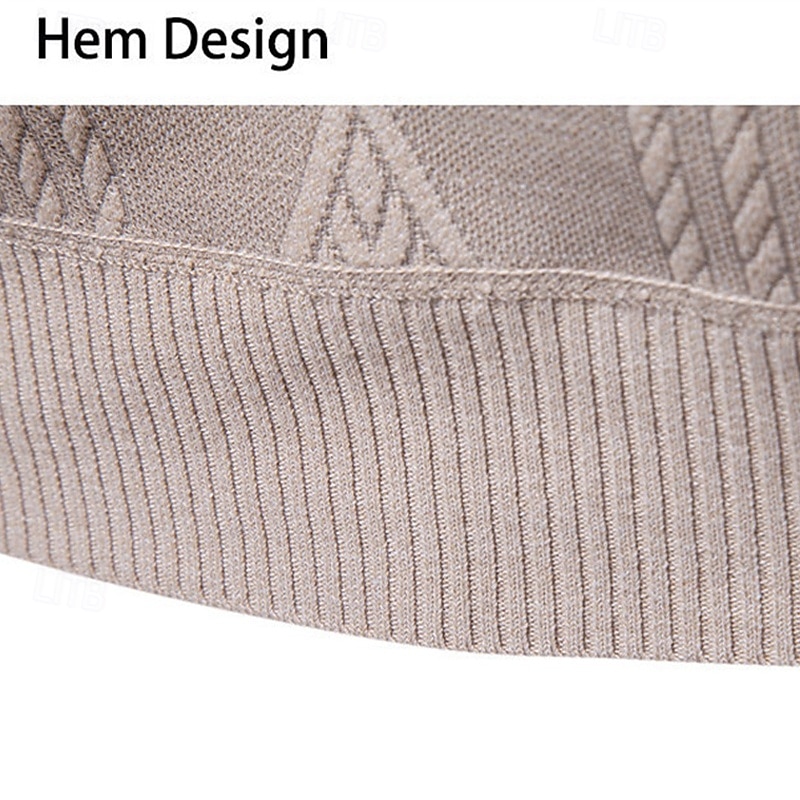 Herren Pullover Strickpullover Gerippt Stricken Normale Oberteile Gestrickt Einfach Rollkragen Mode Basic Urlaub Alltagskleidung Bekleidung Herbst Winter Wein Schwarz S M L 2025 - $17.99 –P19
